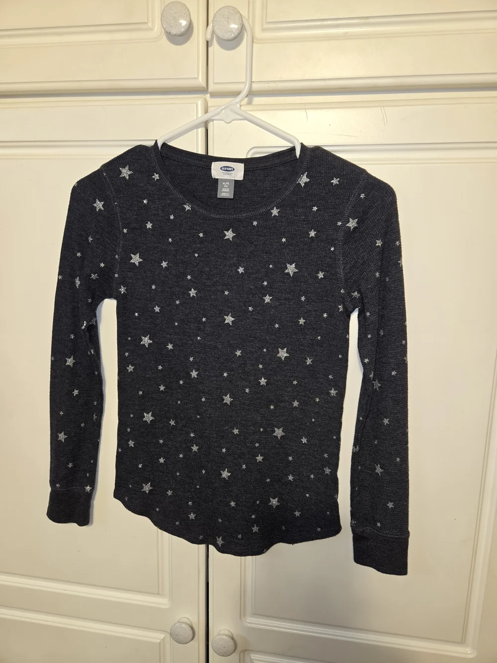 Old Navy Girls' Black Long-Sleeve Star Print Tee